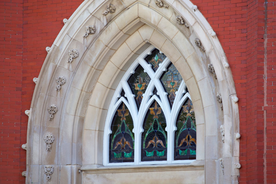 Restored art glass windows at Minnekirken [John Morris/Chicago Patterns]